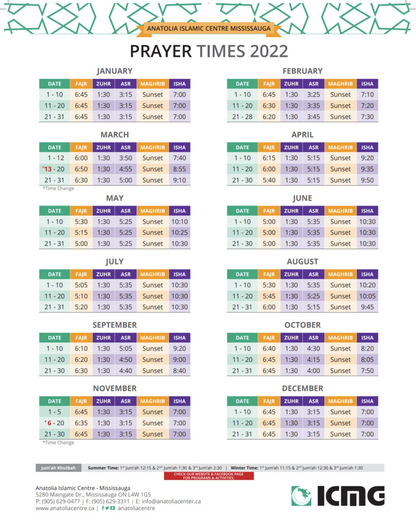 namaz timetable in london